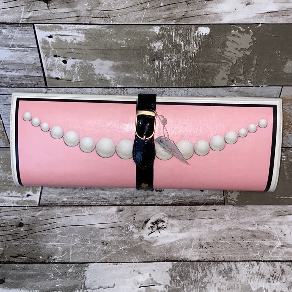 Peach Carr Vintage Pink Pearl Clutch